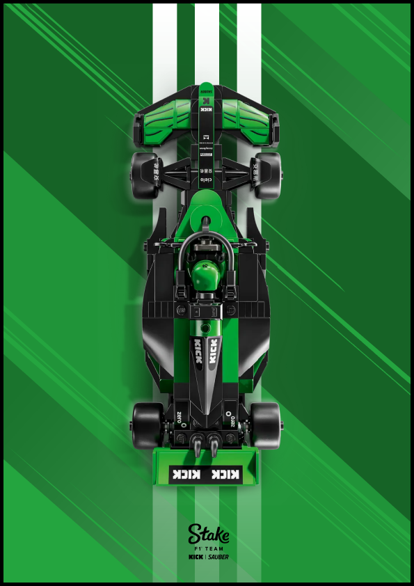 Fali kijelző a LEGO® Speed Champions KICK Sauber F1 C44 számára "Top Speed Edition"