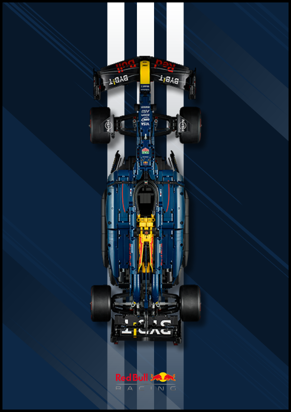 Fali kijelző a LEGO® Technic Oracle Red Bull Racing RB20 F1 számára "Top Speed Edition"