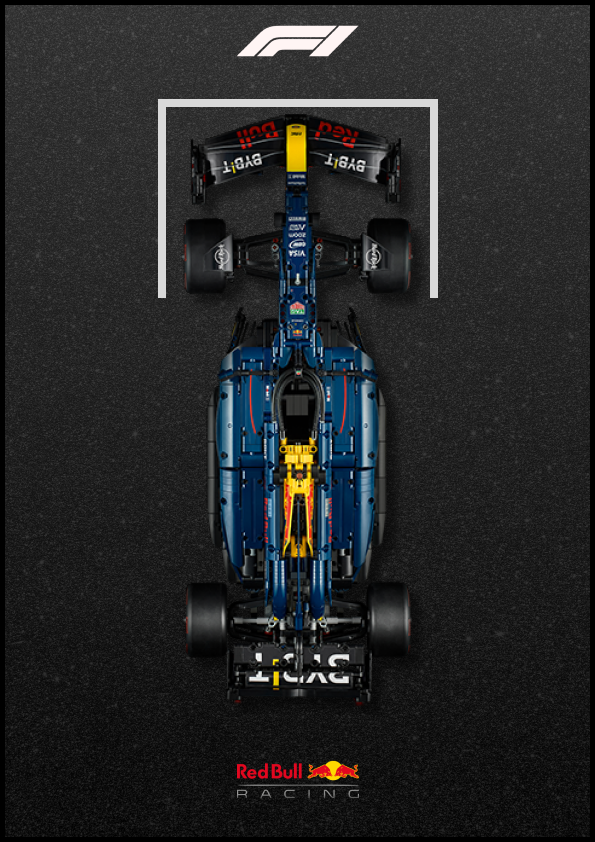Fali kijelző a LEGO® Technic Oracle Red Bull Racing RB20 F1 számára "F1 Starting Grid Edition"